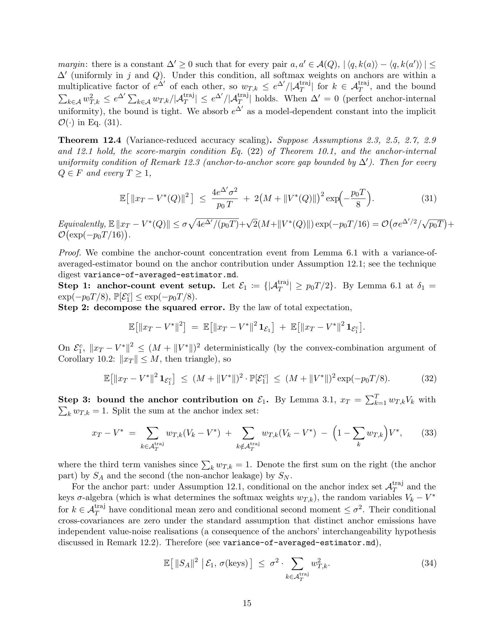 Variance-reduced accuracy-scaling theorem